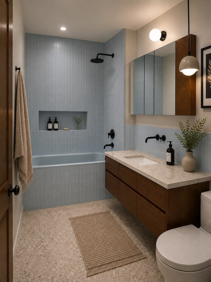 AI kids bathroom in blue KitKat